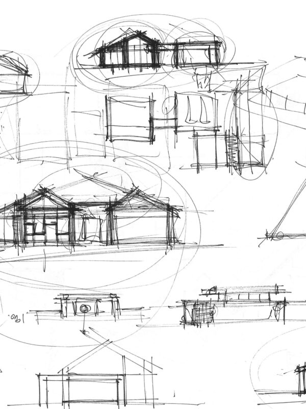 Rough sketches of custom home builds