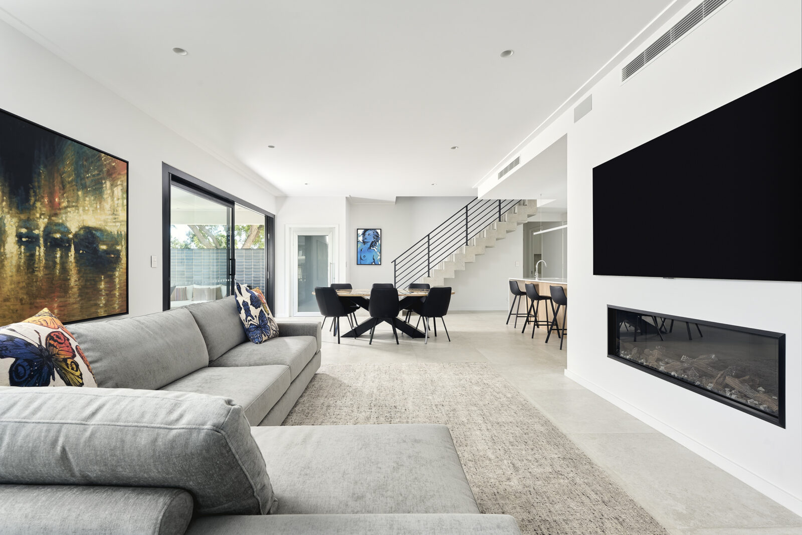 living room area in client home Maison Blanche in Dalkkeith