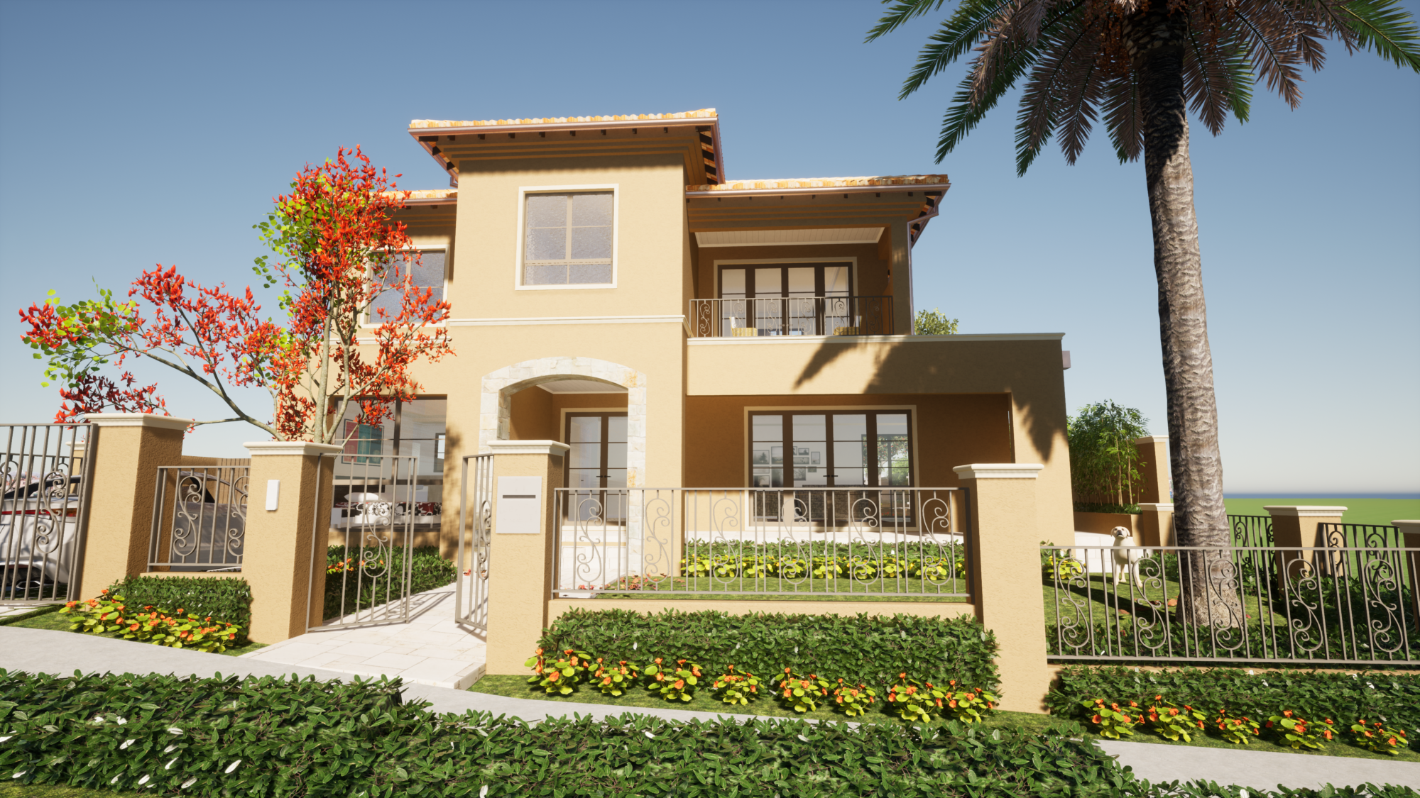 coastal style home render