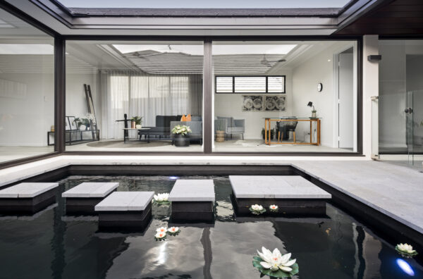 Langkawi pond with view to the house