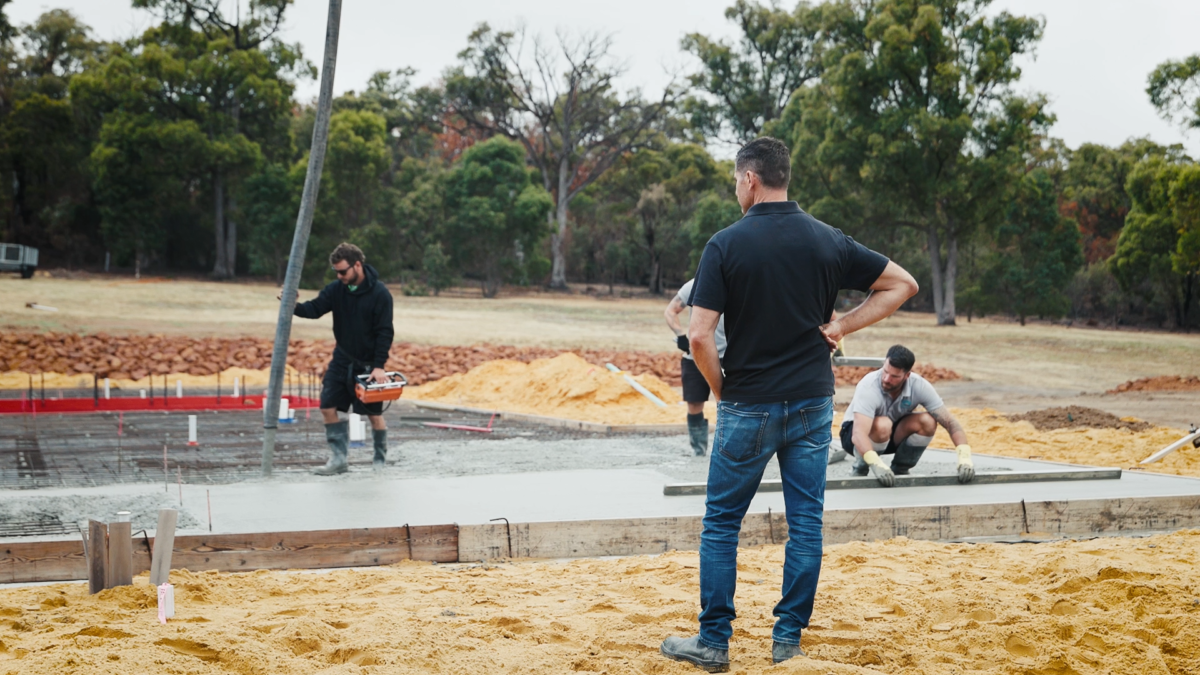 Overseeing the slab pour - The Arabesque Client Journey with Oswald Homes